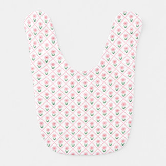 Preppy floral trellis grandmillenial  baby bib