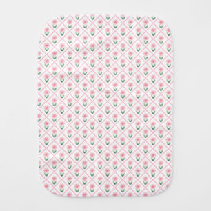 Preppy floral trellis grandmillenial  baby burp cloth