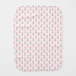 Preppy floral trellis grandmillenial  baby burp cloth