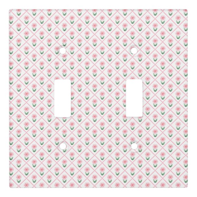 Preppy floral trellis grandmillenial  light switch cover (Front)
