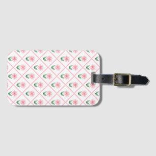 Preppy floral trellis grandmillenial luggage tag