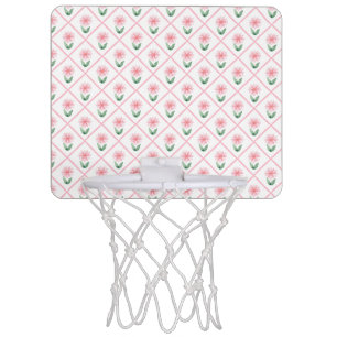 Preppy floral trellis grandmillenial mini basketball hoop