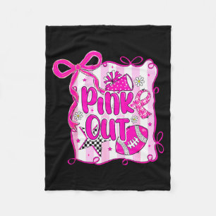 Preppy Football Nk Out Coquette Breast Cancer Chee Fleece Blanket