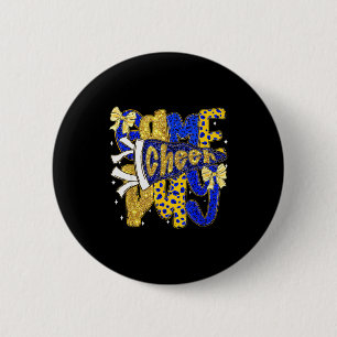 Preppy Game Day Football Mom Pennant Flag Cheer Bl Button