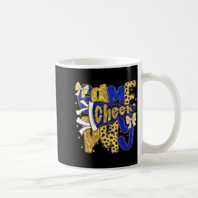 Preppy Game Day Football Mom Pennant Flag Cheer Bl Coffee Mug (Right)