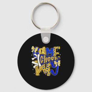 Preppy Game Day Football Mom Pennant Flag Cheer Bl Keychain