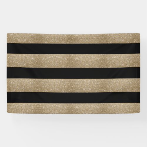 preppy geometric pattern black and gold stripes banner