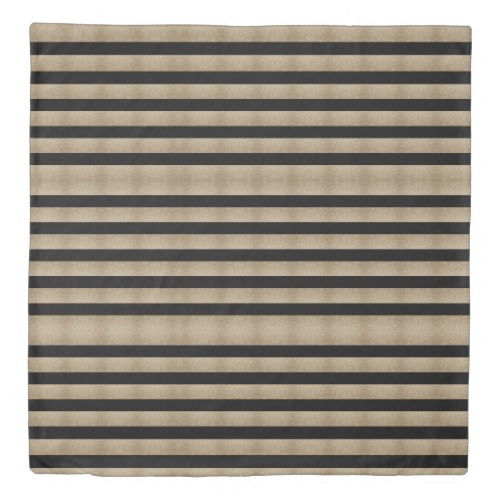 preppy geometric pattern black and gold stripes duvet cover