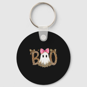 Preppy Ghost Boo,leopard Soky Coquette,halloween F Keychain