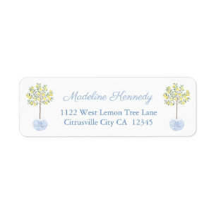 Preppy Ginger Jar Lemon Tree Return Address Label