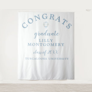 Preppy Gingham Monogram Graduation Photo Backdrop