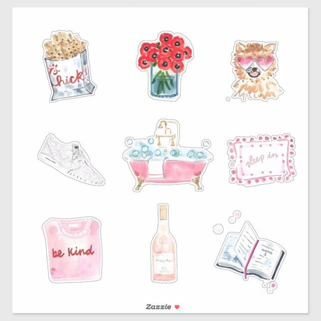 Preppy Girl Starter Pack Stickers (Sheet)