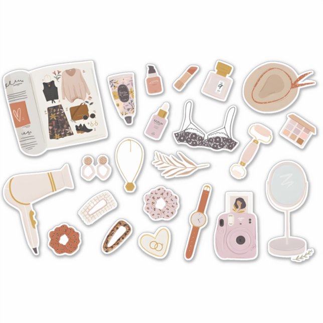 Preppy Girl Starter Pack Stickers (Front)
