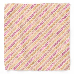 Preppy Girly Howdy Hot Pink Orange  Bandana