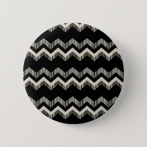 Preppy Girly Pattern Black And Grey Chevron Pinback Button