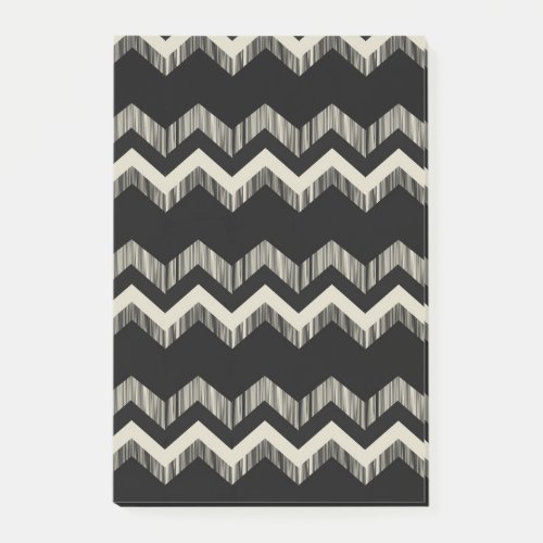 Preppy Girly Pattern Black And Grey Chevron Post_it Notes