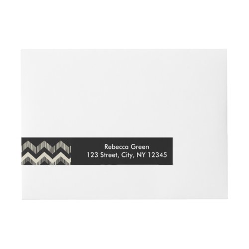 Preppy Girly Pattern Black And Grey Chevron Wrap Around Address Label