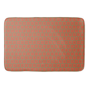 Preppy Gold and Bronze Geometric Grid Pattern Bath Mat