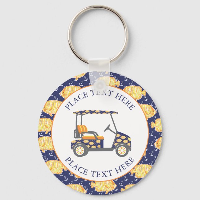 Preppy Goldfish Golf Cart Keychain (Front)