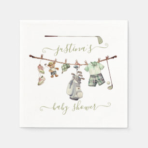 Preppy Golf Baby Shower Clothesline Napkins
