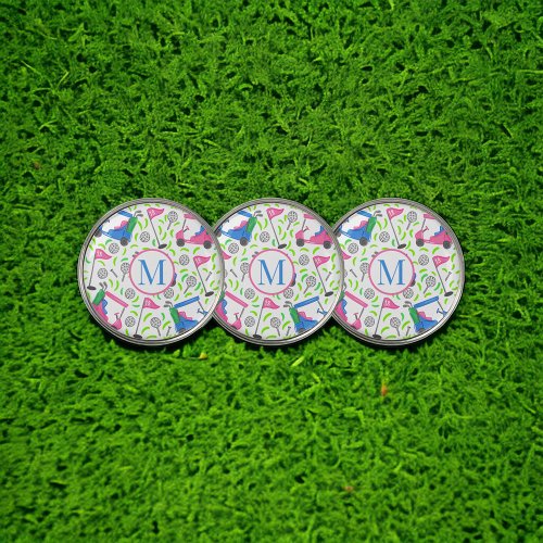 Preppy Golf Carts Personalized Golf Ball Marker