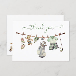 Preppy Golf Clothesline Thank You Note