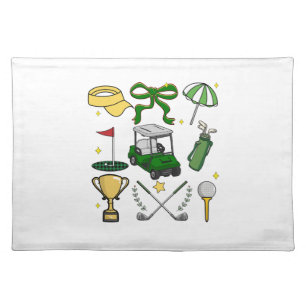 Preppy Golf Coquette Cloth Placemat