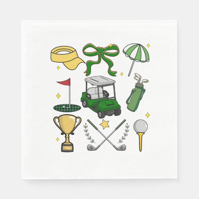 Preppy Golf Coquette Napkins (Front)
