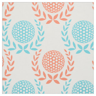 Preppy Golf Laurel Wreath - Coral & Turquoise Fabric