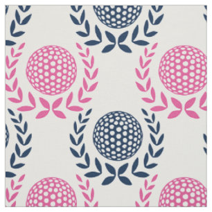 Preppy Golf Laurel Wreath - Hot Pink & Navy Fabric