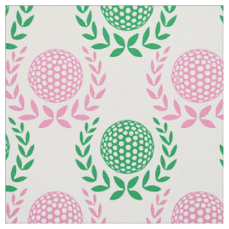 Preppy Golf Laurel Wreath - Pink & Green Fabric