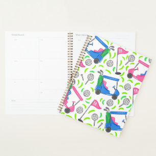 Preppy Golf Pink Blue Green  Planner