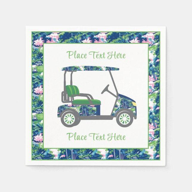 Preppy Golf Print Golf Cart Napkins (Front)