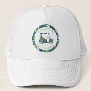 Preppy Golf Print Golf Cart Trucker Hat