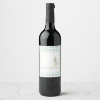 Preppy Goose Baby Shower Wine Label