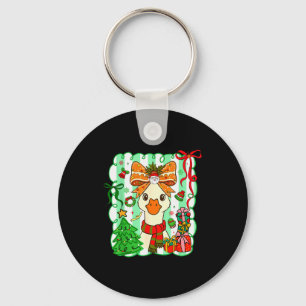 Preppy Gooses Bow Xmas Tree Funny Christmas Girl W Keychain
