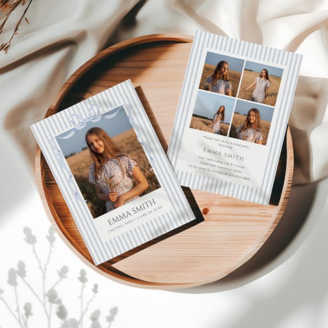 Preppy Graduation Photo Collage Announcement  (Creator Uploaded)