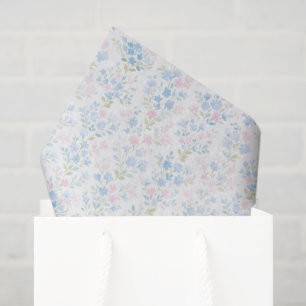 Preppy Grandmillennial Christmas Flowers Tissue Paper