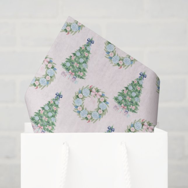 Preppy Grandmillennial Christmas Tissue Paper (Gift Bag)