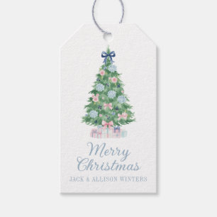 Preppy Grandmillennial Christmas Tree Gift Tags