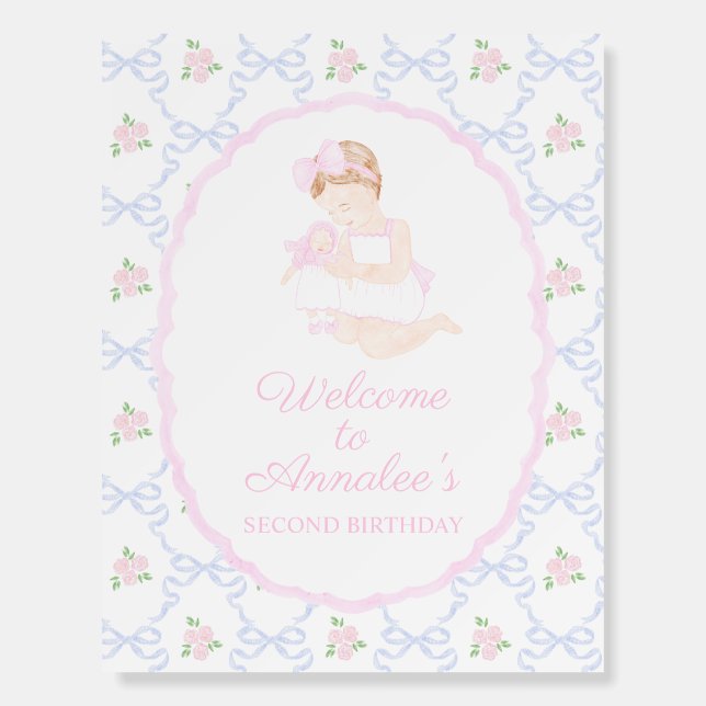 Preppy Grandmillennial Dolly & Me Foam Board Sign (Front)