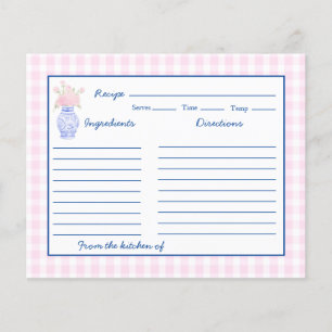 Preppy Grandmillennial Ginger Jar Bow Recipe Card