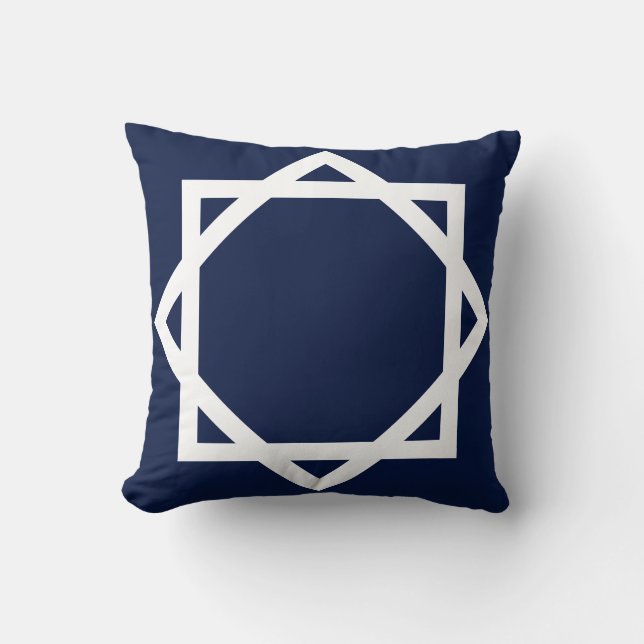 Preppy Graphic Border Throw Pillow (Front)