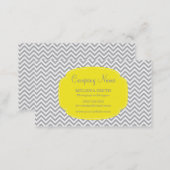 Preppy Gray Yellow Chevron Business Card (Front/Back)