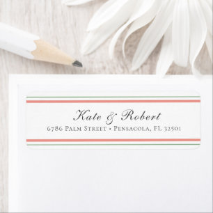 Preppy Green And Coral Return Address Label