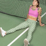 Preppy Green and Pink Gingham Pickleball Leggings<br><div class="desc">Show off your love for pickleball wherever you go with these cute patterned leggings. They features illustrations of heart-shaped pickleball paddles in green and pink pickleballs against a green and white gingham patterned background.</div>