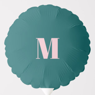 Preppy Green and Pink Monogram Party Balloon