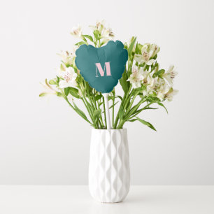 Preppy Green and Pink Monogram Party Balloon