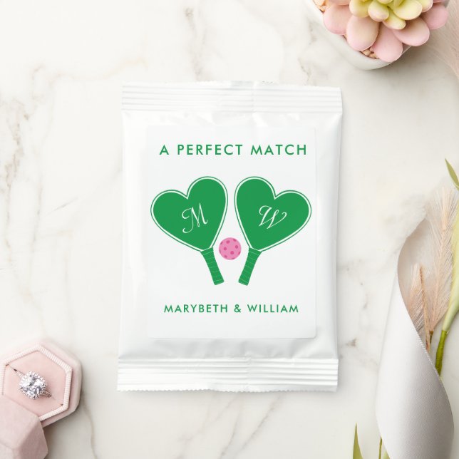 Preppy Green and Pink Wedding Pickleball Lemonade Drink Mix (Wedding)