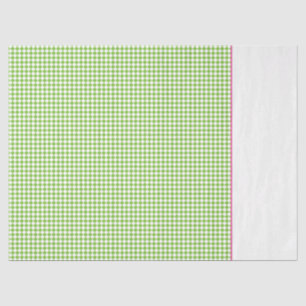 Preppy Green Check Pink White Colorful Fun Tissue Paper